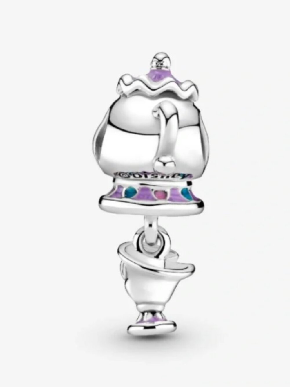 New Pandora S925 ALE Disney Beauty and the Beast Mrs. Potts & Chip Dangle Charm - Picture 3 of 4
